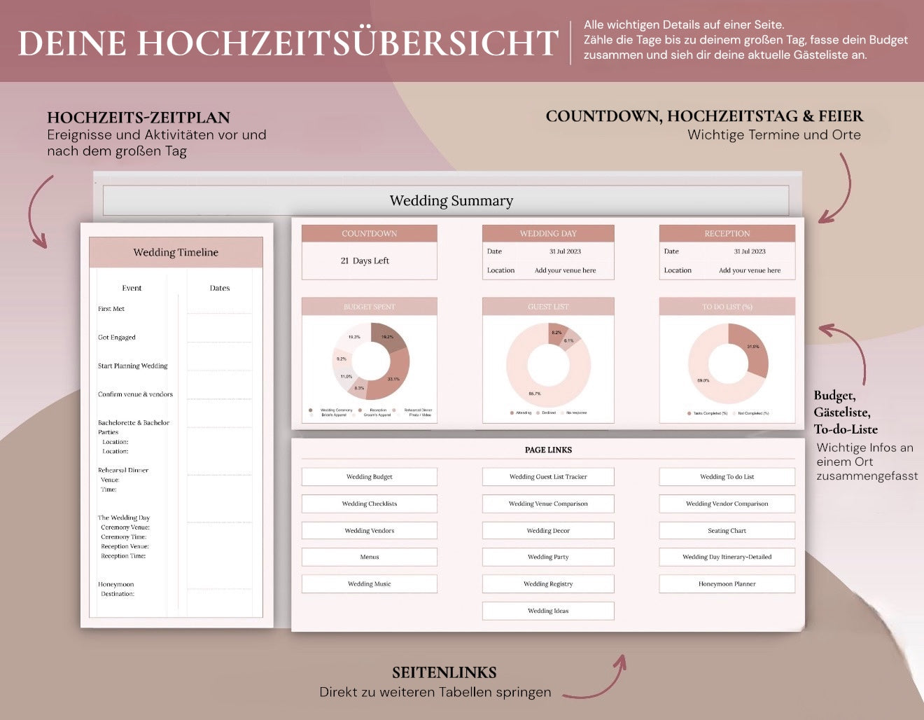 foreverplanned™ Hochzeitsplaner für Excel & Google Sheets